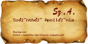 Szánthó Apollónia névjegykártya